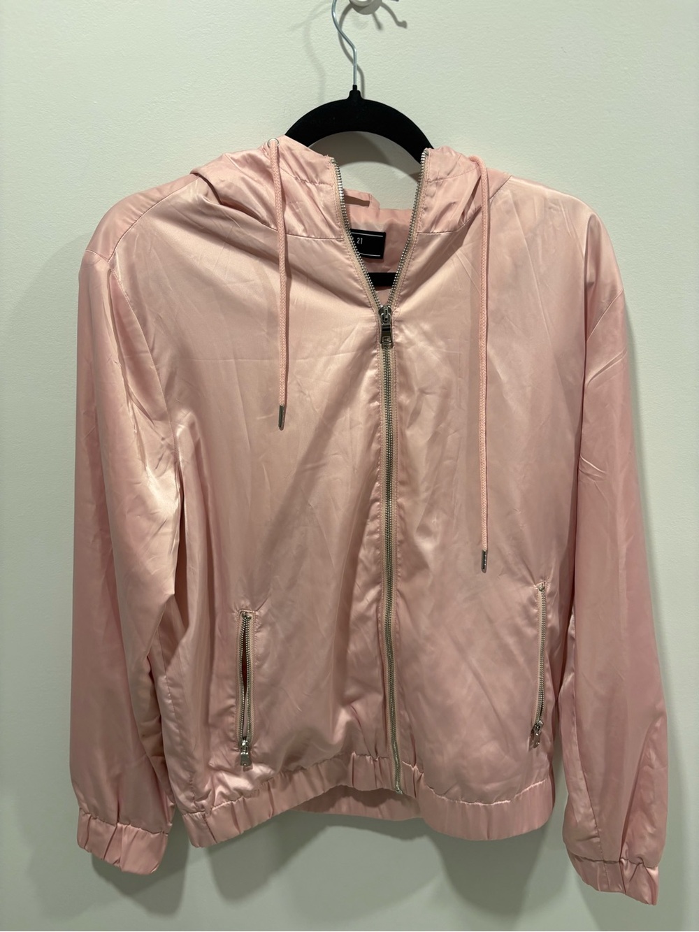 Light Pink Hooded Windbreaker Jacket